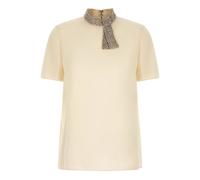 Valentino Garavani - Top con Cuello Alto y Cristales - Tops - Mujer - Blanco - M -