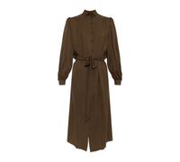 Valentino Garavani - Vestido Midi de Seda con Cinturón - Dresses - Mujer - Marrón - XS -