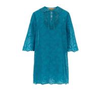 Valentino Garavani - Vestido Mini con Bordado Inglés y Lazos - Dresses - Mujer - Azul - S -