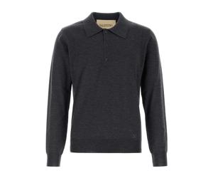 Valentino Garavani - Wool Polo With VLogo Embroidery - Tops - Hombre - Gris - L -