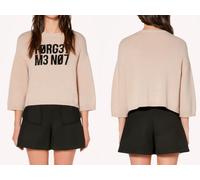 Valentino Rojo Forget Me Not Recortada Intersia Suéter de Punto Jersey Nueva XS
