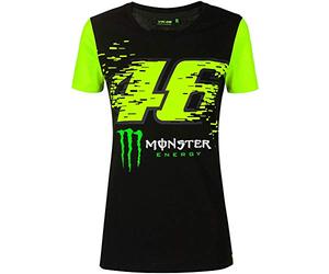 Valentino Rossi VR46 Monza Monster Energy Official MotoGP Camiseta de Mujer - Negro - M