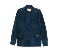 Valentino - Viscose Jacket With Bow - Shirts - Hombre - Azul - L -