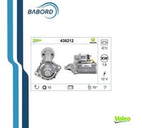 VALEO 438212 Motor de Arranque 10 Dientes 2 Orificios 12 V 1,8 kW OPEL