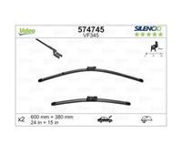 Limpiaparabrisas VALEO Silencio Xtrm VF345, 600/380mm, Frente, 2 Pieza