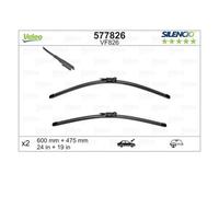 VALEO Limpiaparabrisas Silencio VF826 600/475 mm – Frente – 2 piezas