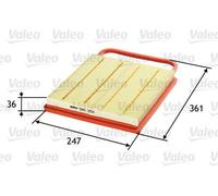 Filtro de aire Cartucho filtrante 585259 VALEO para VW SKODA