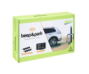 Valeo 632202 - Sistema de Ayuda al Aparcamiento - Kit Beep&Park | 8 Sensores + 1 Pantalla LCD - Instalación Delantera y Trasera