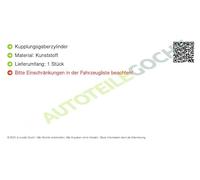 VALEO 876102 Cilindro maestro, embrague