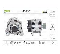 VALEO Alternador 110A 14V Para Audi A1 Sportback Seat Altea XL VW