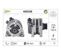VALEO Alternador Generador 120A 14V Para Volvo C30 Focus II Kuga I