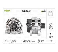 VALEO Alternador Generador 90A 14V para Fiat Ulysse Citroën C4 C5 II