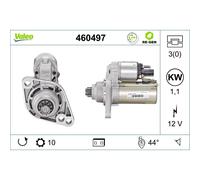VALEO Anlasser Starter 12 V 1,1 kW 10 Dientes 3 Orificios 76 mm