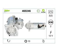 VALEO Anlasser Starter 12 V 2 kW 10 Dientes 2 Agujeros 77 mm para HYUNDAI H-1