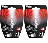 Valeo Bombilla halógena + 50% LIGHT 32502 H1 55W (x1) (Paquete de 2)