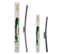 VALEO CANOPY Limpiaparabrisas - Kit De Escobillas Limpiaparabrisas Planas Hechas Con Materiales Naturales Y Reciclados CAN77+CAN27 - Frontales - Longitudes: 600mm+400mm - (Paquete de 2)