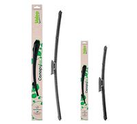 VALEO CANOPY Limpiaparabrisas - Kit De Escobillas Limpiaparabrisas Planas Hechas Con Materiales Naturales Y Reciclados CAN77+CAN37 - Frontales - Longitudes: 600mm+450mm - (Paquete de 2)