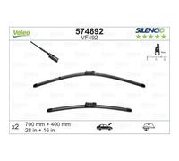 VALEO Silencio Escobilla - VF492 - Kit de Alto Rendimiento, Visibilidad Superior en Carretera, Fácil Instalación, Hojas Planas Originales de 700mm/400mm - Delanteras - Juego de 2 Escobillas - 574692