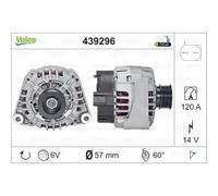 VALEO Generador Alternador 120A 14V Para Mercedes-Benz Clase C T-Model