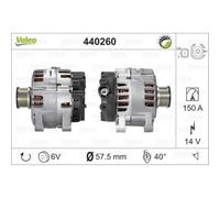 VALEO Generador Alternador 150A 14V Para Peugeot 1007 Berlingo Jumpy