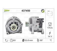 VALEO Generador Alternador 170A 14V para BMW 5er E60 7er E65 E66 E67