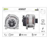 VALEO Generador Alternador 180A 14V para Audi A6 Allroad VW Touareg