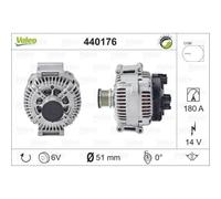 Valeo Generador Alternador 180A 14V Para Mercedes-Benz Sprinter 46-T Furgón
