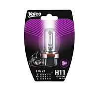 Valeo Lámpara individual para coche H11, 12 V, 55 W, vida útil, conexión PGJ 19-2