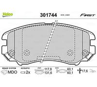 VALEO Pastillas de freno Essential 301744, Juego de 4 pastillas Eje delantero - Certificación ECE-R90