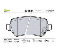 VALEO Pastillas de Freno Trasero para Opel Meriva Astra H L48 1.4 1.6 301584