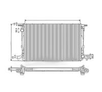 VALEO Refrigerador de Refrigeración del Motor 720 mm 475 mm Aluminio
