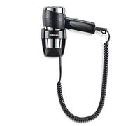 Valera Action Super Plus 1200, secador de pelo con soporte de pared, 1200 Vatios, Color Negro/Cromo