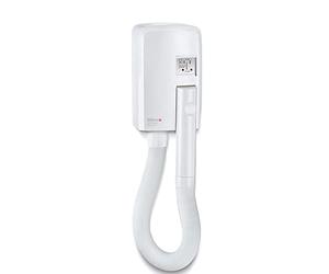 Valera Hotello Shaver, secador de pelo de pared con toma para afeitadora, 1200 Vatios, Color Blanco