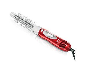 Valera Perfiladora de aire caliente Turbo Style 1000 Tourmaline 603.01B, con dos cepillos y una boquilla para secador de pelo, 1000 vatios, color rojo