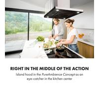 Valeria Campana extractora de isla 90 cm salida de aire 650 m³/h LED táctil Acero inoxidable