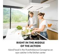 Valeria Campana extractora de isla 90cm 650m³/h Táctil EEC A Led Cristal Acero inoxidable Blanca