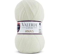Valeria di Roma Anais Ovillo de Lana Fina para Tricotar o Hacer Ganchillo, Color Crudo, Cod.003