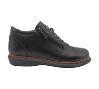 Valeria's - 2354 Botín Mujer Modelo 2354 - Fabricado en Piel Natural en España, Cuña 2.5 cm, Antideslizante, Cordones Elásticos y Cremallera, Plantilla Extraíble y Forro de Microfibra MUJER color: NEG