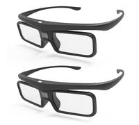 Valerion DLP Link Gafas 3D, gafas de obturador activo recargables compatibles con VisionMaster Max/Pro2/Pro, StreamMater Puls2/Puls y otros proyectores DLP-Link 3D (paquete de 2)