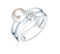 Valero Pearls Plata de ley 925 Perlas de agua dulce de cultivo Circonita Anillo de perlas