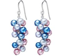 Valero Pearls Pendientes azul / rojo violáceo / plata One Size EUR