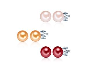 Valero Pearls Pendientes naranja oscuro / rosa / rojo sangre / plata One Size naranja oscuro / rosa / rojo sangre / plata