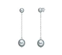 Valero Pearls Pendientes para Mujer Plata de ley 925 Pendientes largos con perlas
