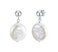 Valero Pearls Pendientes plata / blanco perla One Size EUR