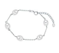 Valero Pearls Pulsera plata / blanco perla One Size plata / blanco perla