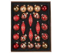 Valery Madelyn 24pcs Bolas de Navidad de Vidrio de 6-10.5cm, Adornos de Navidad para Árbol, Bolas de Navideños Decoración para Colgante