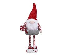 VALERY MADELYN Decoración navideña de 64 cm, gnomo rojo y blanco, decoración de mesa, de pie, adorno de Navidad gris plateado, regalo y decoración, tema rojo y gris