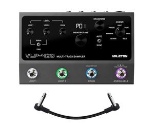 VALETON Looper Estéreo de Doble Pista con Máquina de Ritmos Automática 7 Efectos de Loop Almacenamiento para 99 Proyectos Compatibilidad MIDI/CTRL para Guitarra, Bajo, Teclado, Voz VLP-400