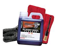 ValetPRO Bilberry Wheel Cleaner - Limpiador concentrado de llantas de 1 litro + pincel para llantas Nuke Guys + 2 guantes de precisión Nuke Guys + paño de secado detallado 1000 GSM