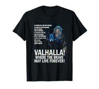 Valhalla Donde los Valientes Pueden Vivir para Siempre Lobo Vikingo Camiseta